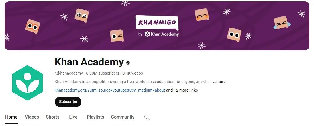Khan Academy YouTube channel